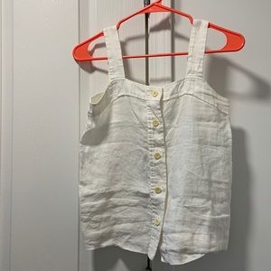 Everlane Linen Button Front Tank Top Blouse
